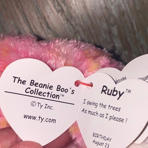 Ty Beanie Boo Rubie the Monkey 9” glittery eyes 2014 - Picture 6 of 8